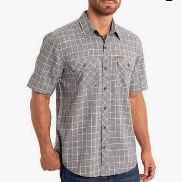 ORVIS Short Sleeve Performance Button Shirt 1270940 Gray Windopane 2XL - Picture 1 of 6